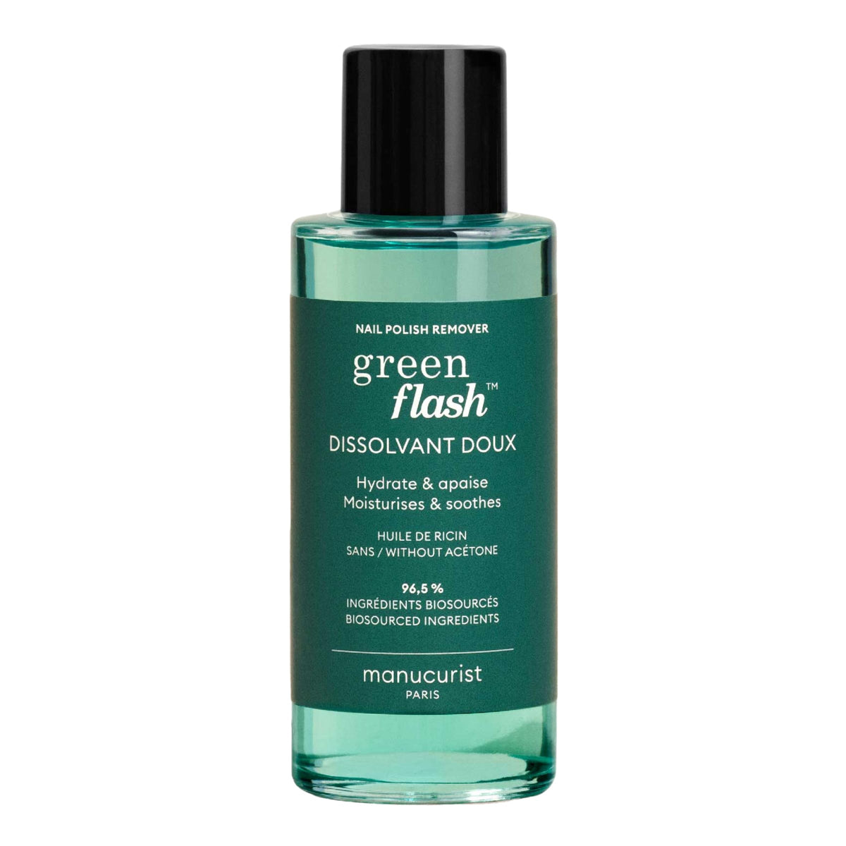 MANUCURIST • Green Flash Nail Polish Remover • Green Flash and Regular Nail Polish Remover • Effective Plant-Based • Acetone-Free Gel Nail Polish Remover • 3.38 fl oz