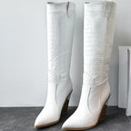 Women's Knee-High Thick Heeled Martin Boots