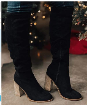 Danni High-heeled Knee-high Boots with Side Zipper