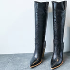 Women's Knee-High Thick Heeled Martin Boots