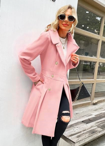 Women's Long Wool Trench Coat (One Piece)