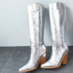 Women's Knee-High Thick Heeled Martin Boots