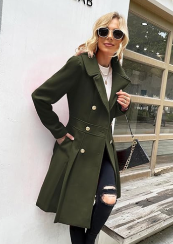 Women's Long Wool Trench Coat (One Piece)