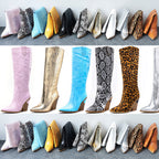 Women's Knee-High Thick Heeled Martin Boots
