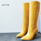 Women's Knee-High Thick Heeled Martin Boots